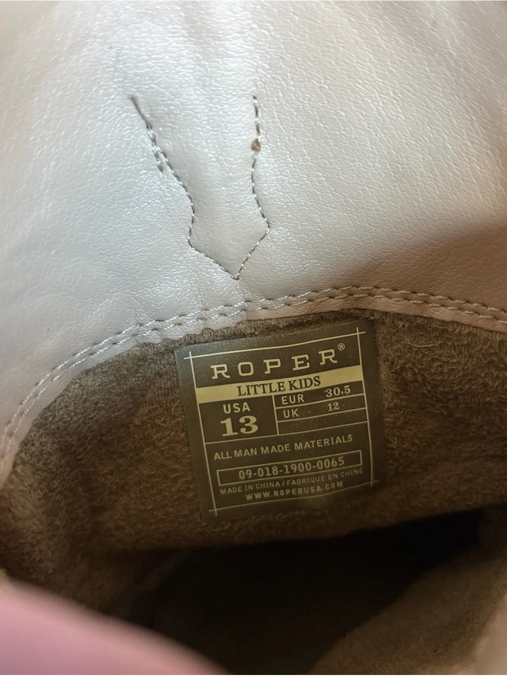 Roper Kids Scout Square Toe Cowboy Boots Brown Distressed Wear Toddler Boy Sz 13